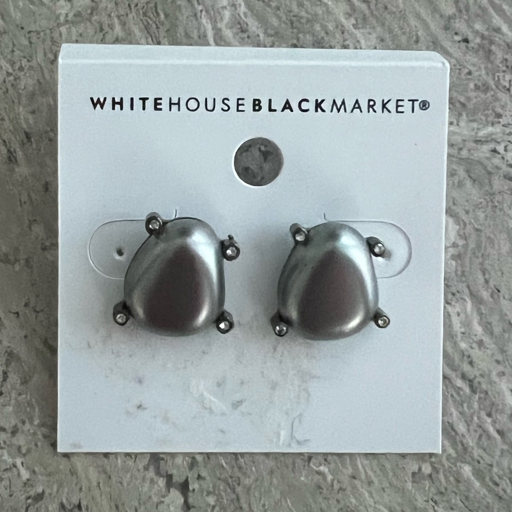 White House black market WHBM earringsgs silver stud gunmetal Chicos